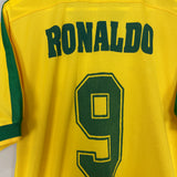 1997/98 BRAZIL RONALDO #9 HOME SHIRT (M) NIKE