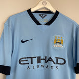 2014/15 MANCHESTER CITY SILVA #21 HOME SHIRT (M) NIKE