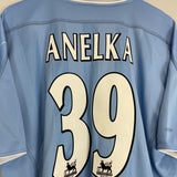 2003/04 MANCHESTER CITY ANELKA #39 HOME SHIRT (XL) REEBOK