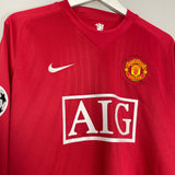 2007/09 MANCHESTER UNITED RONALDO #7 L/S C/L HOME SHIRT (L) NIKE