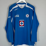 2008/09 CRUZ AZUL L/S HOME SHIRT (M) UMBRO