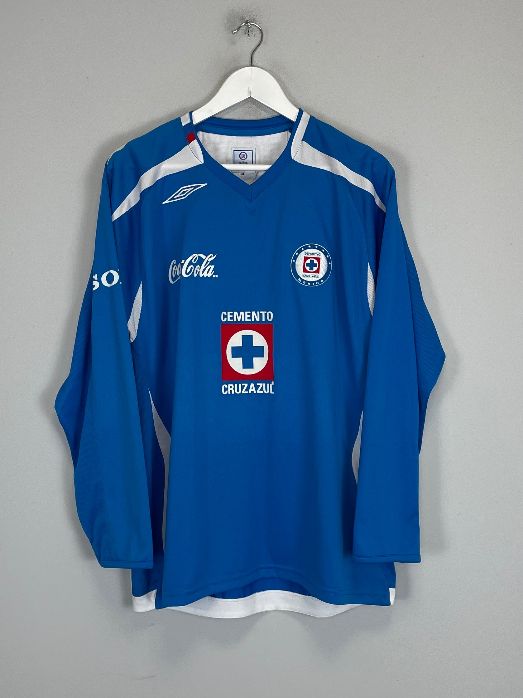 2008/09 CRUZ AZUL L/S HOME SHIRT (M) UMBRO