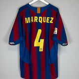 2005/06 BARCELONA MARQUEZ #4 HOME SHIRT (XL) NIKE