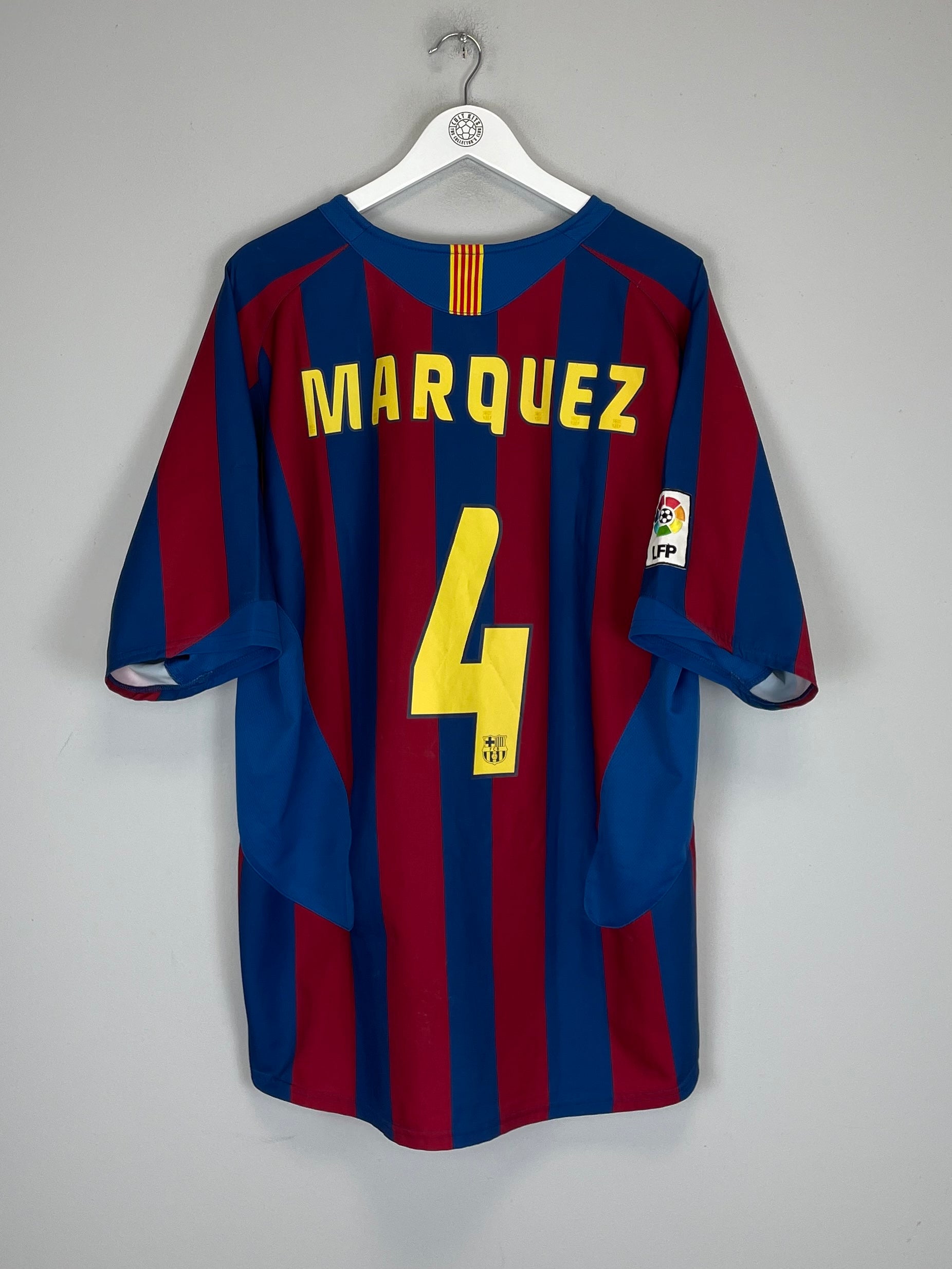 2005/06 BARCELONA MARQUEZ #4 HOME SHIRT (XL) NIKE