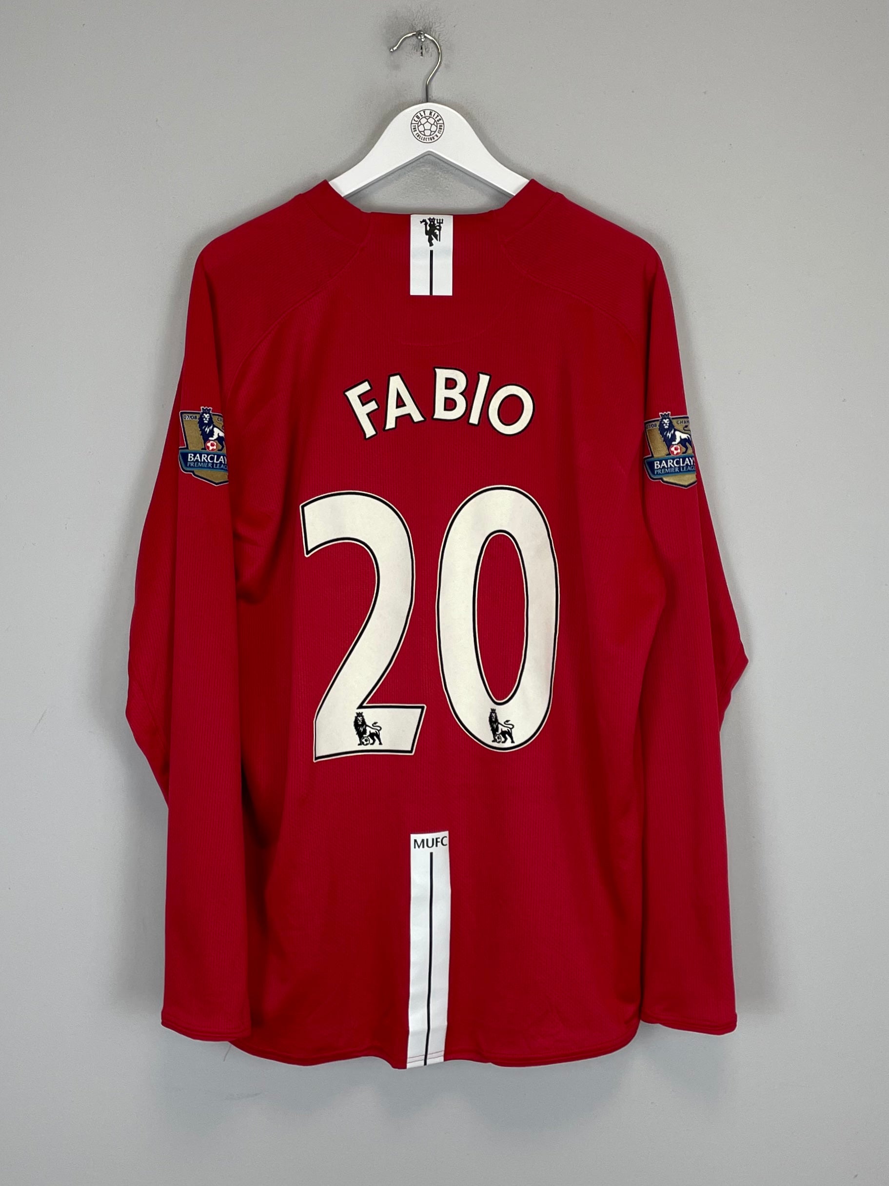 2007/08 MANCHESTER UNITED FABIO #21 L/S HOME SHIRT (XXL) NIKE