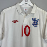 2009/10 ENGLAND ROONEY #10 HOME SHIRT (L) UMBRO