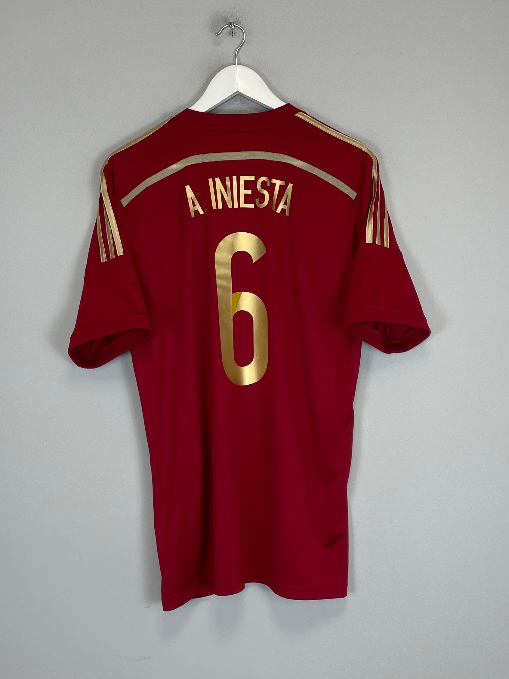 2013/15 SPAIN A.INIESTA #6 HOME SHIRT (L) ADIDAS