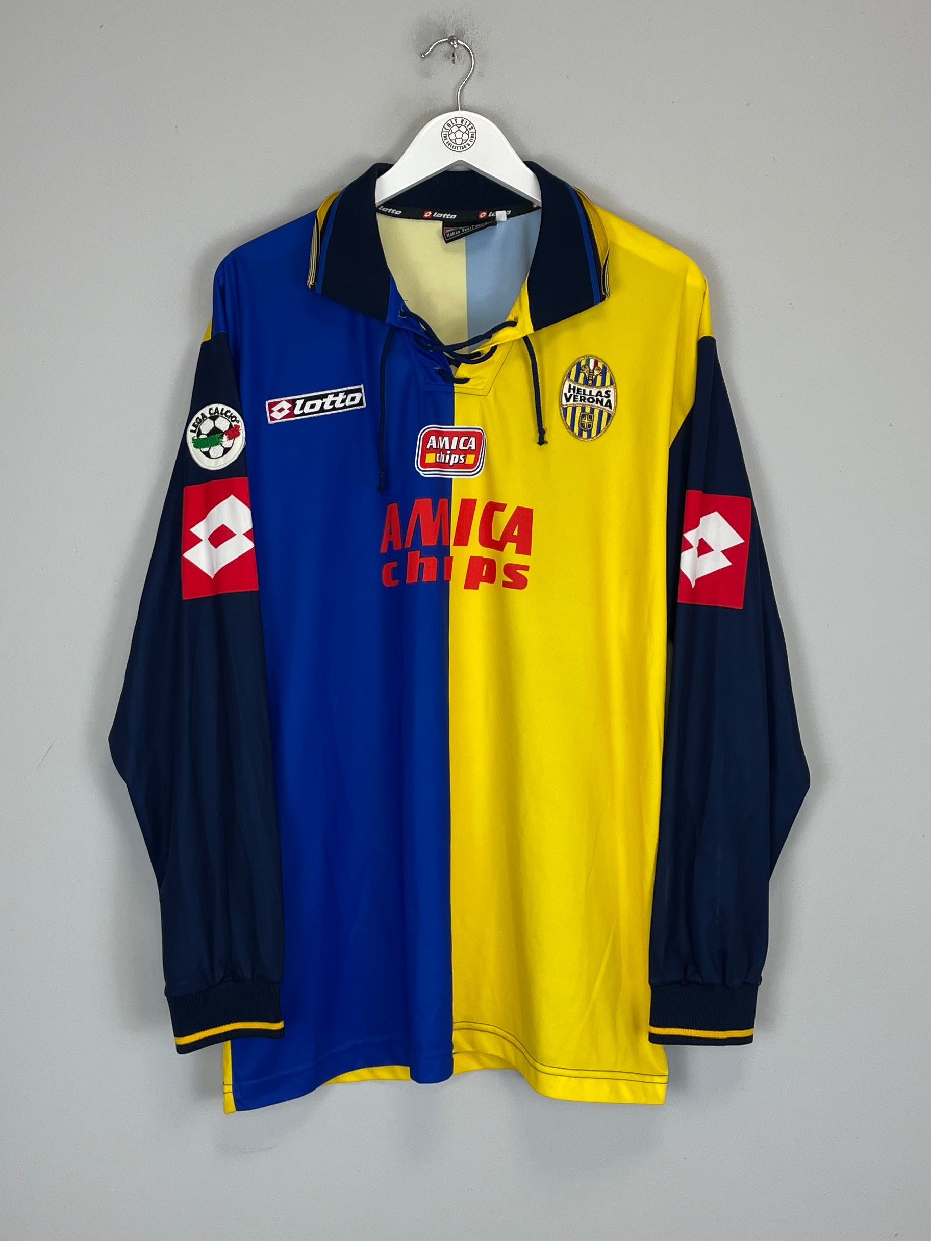 2001/02 HELLAS VERONA L/S HOME SHIRT (XXL) LOTTO