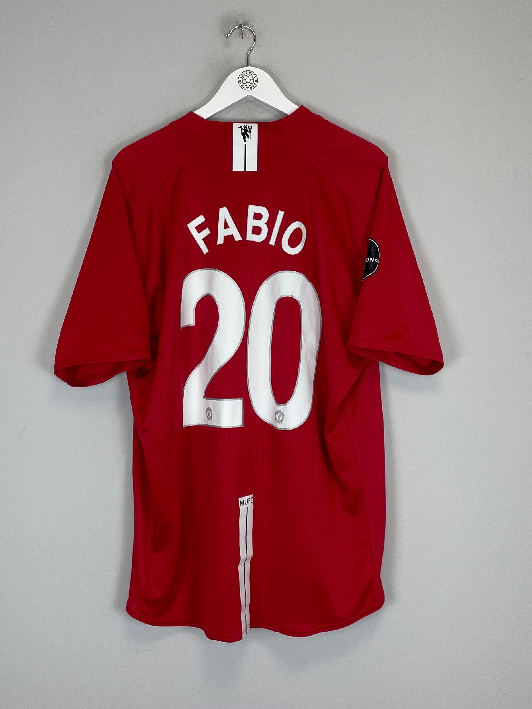 2007/09 MANCHESTER UNITED FABIO #20 HOME SHIRT (XXL) NIKE