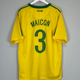 2010/11 BRAZIL MAICON #3 HOME SHIRT (XL) NIKE