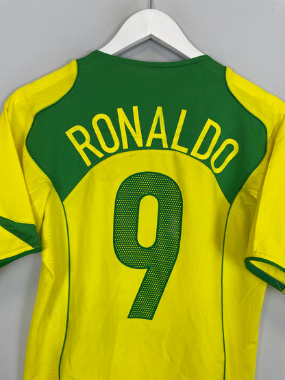 2004/06 BRAZIL RONALDO #9 HOME SHIRT (S) NIKE