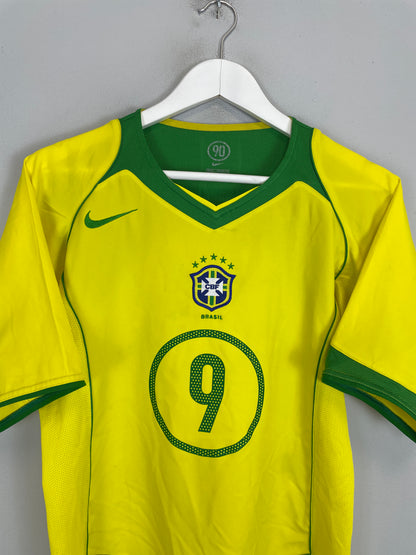 2004/06 BRAZIL RONALDO #9 HOME SHIRT (S) NIKE