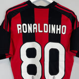 2010/11 AC MILAN RONALDINHO #80 HOME SHIRT (M) ADIDAS