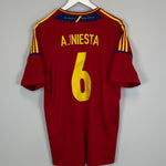 2012/13 SPAIN A.INIESTA #6 HOME SHIRT (XL) ADIDAS