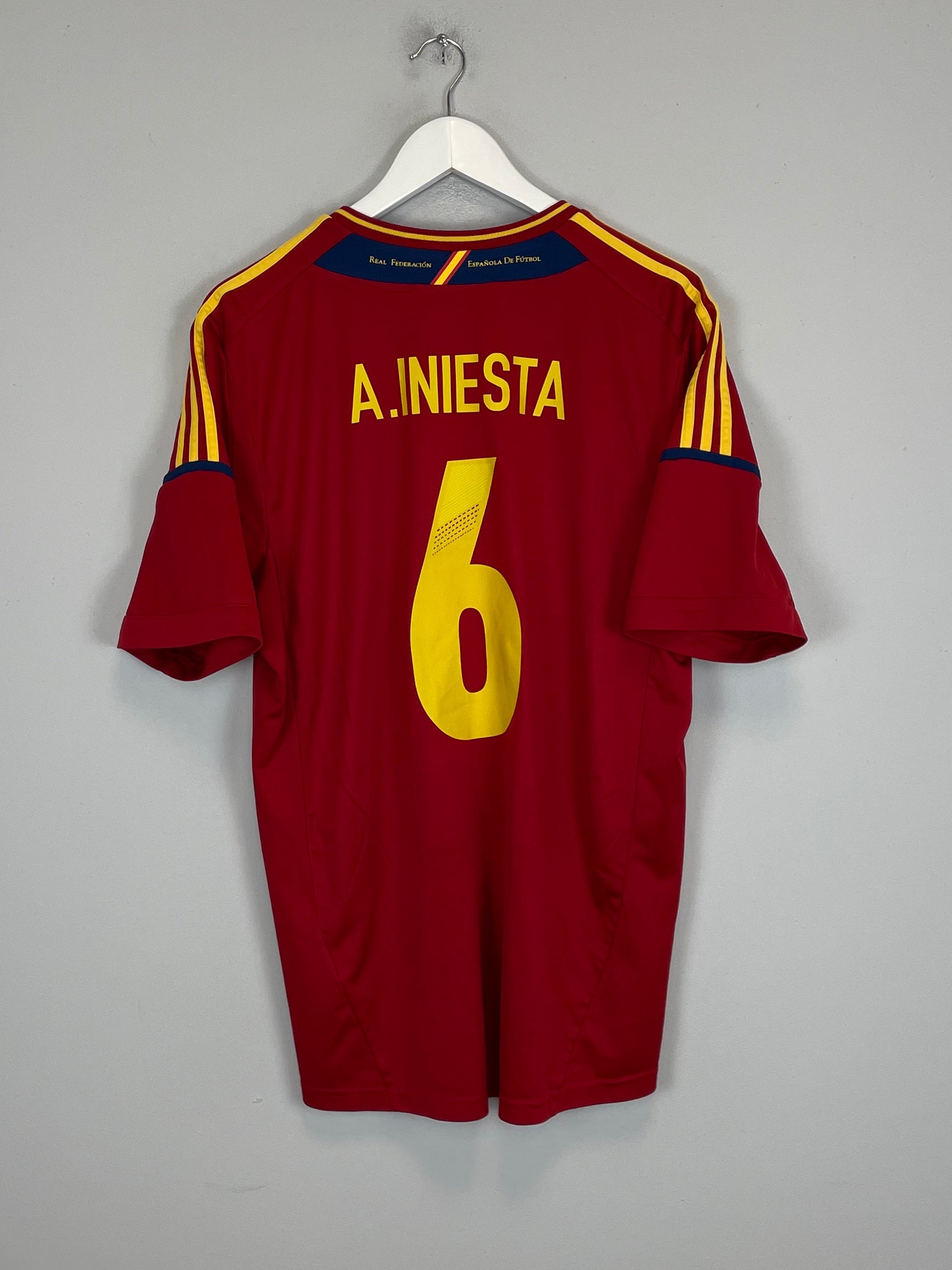 2012/13 SPAIN A.INIESTA #6 HOME SHIRT (XL) ADIDAS