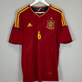 2011/13 SPAIN A.INIESTA #6 HOME SHIRT (XL) ADIDAS