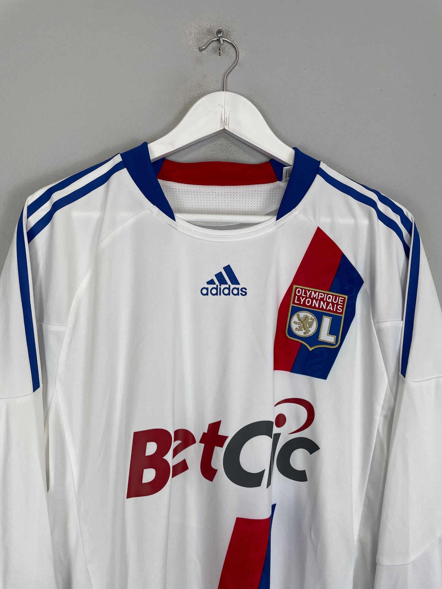 2010/11 LYON PJANIC #8 *PLAYER ISSUE* L/S HOME SHIRT (XL) ADIDAS