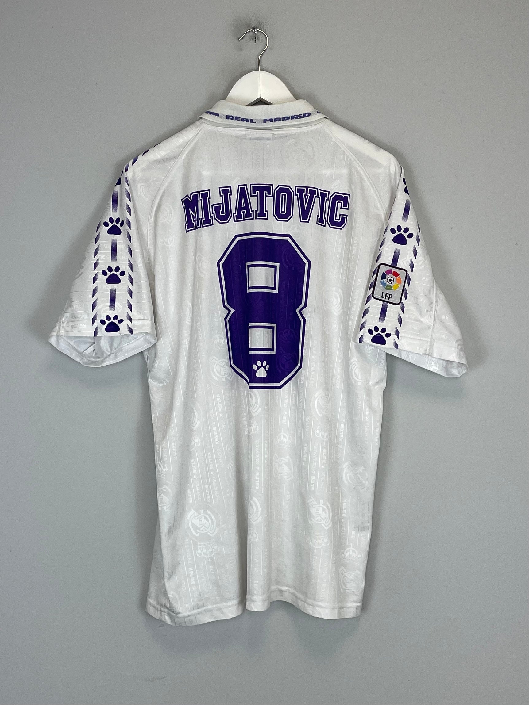 1996/97 REAL MADRID MIJATOVIC #8 HOME SHIRT (M) KELME