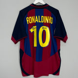 2003/04 BARCELONA RONALDINHO #10 HOME SHIRT (XL) NIKE