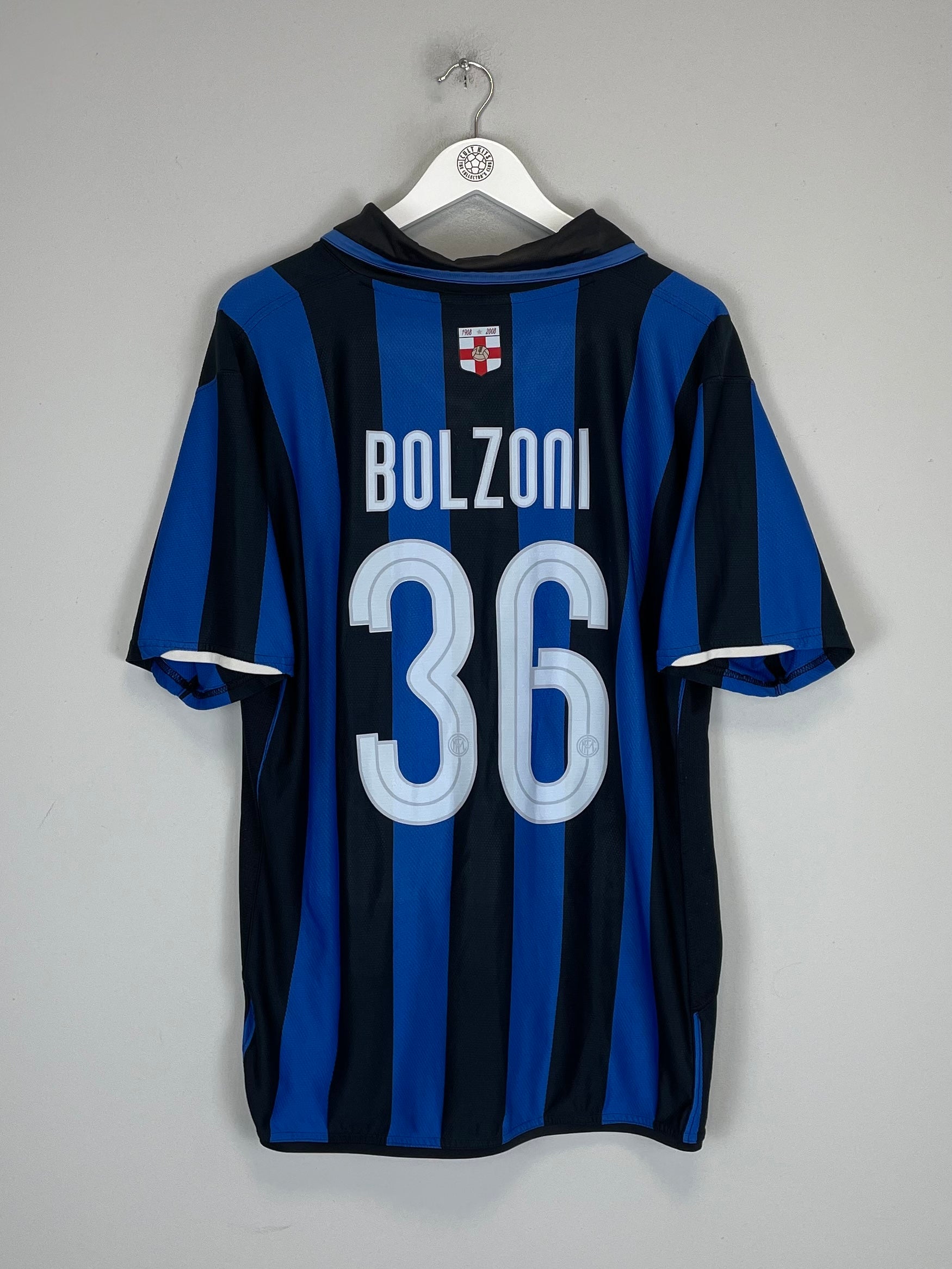 2007/08 INTER MILAN BOLZONI #36 *CENTENARY* HOME SHIRT (XL) NIKE