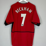 2002/04 MANCHESTER UNITED BECKHAM #7 HOME SHIRT (L) NIKE