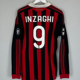 2009/10 AC MILAN INZAGHI #9 C/L L/S HOME SHIRT (M) ADIDAS