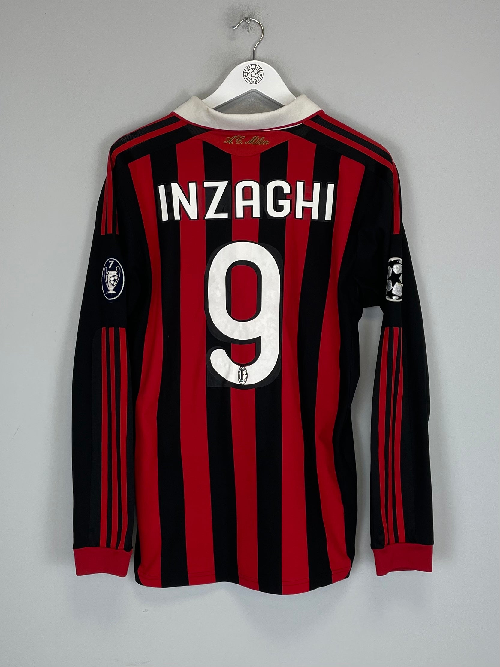 2009/10 AC MILAN INZAGHI #9 C/L L/S HOME SHIRT (M) ADIDAS