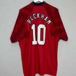 1996/98 MANCHESTER UNITED BECKHAM #10 HOME SHIRT (XXL) UMBRO