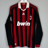 2009/10 AC MILAN INZAGHI #9 C/L L/S HOME SHIRT (M) ADIDAS