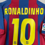 2004/05 BARCELONA RONALDINHO #10 HOME SHIRT (M) NIKE