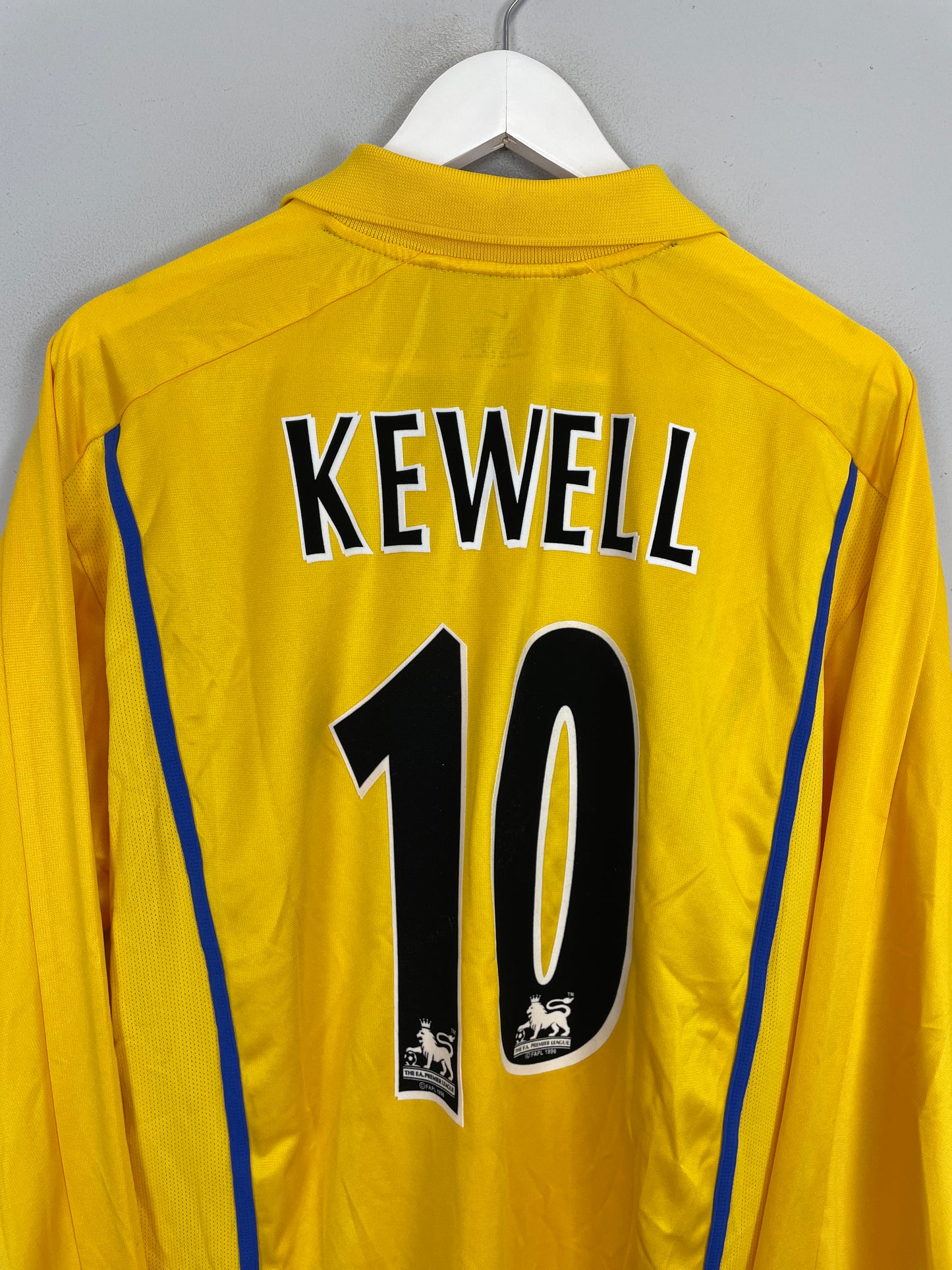 2000/02 LEEDS UNITED KEWELL #10 L/S AWAY SHIRT (L) NIKE