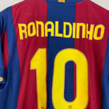 2007/08 BARCELONA RONALDINHO #10 HOME SHIRT (L) NIKE