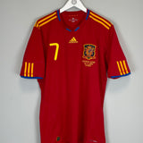 2009/10 SPAIN DAVID VILLA #7 HOME SHIRT (XL) ADIDAS