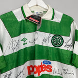 1991/92 CELTIC *SQUAD SIGNED* BNWT HOME SHIRT (L) UMBRO