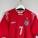 2004/06 ENGLAND BECKHAM #7 AWAY SHIRT (XL) UMBRO