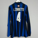 2007/08 INTER MILAN J.ZANETTI #4 L/S *CENTENARY* HOME SHIRT (L) NIKE