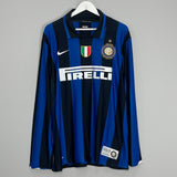 2007/08 INTER MILAN J.ZANETTI #4 L/S *CENTENARY* HOME SHIRT (L) NIKE