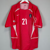 2002/04 SOUTH KOREA JS PARK #21 HOME SHIRT (XL) NIKE