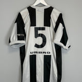 2001 SANTOS #5 AWAY SHIRT (XL) UMBRO