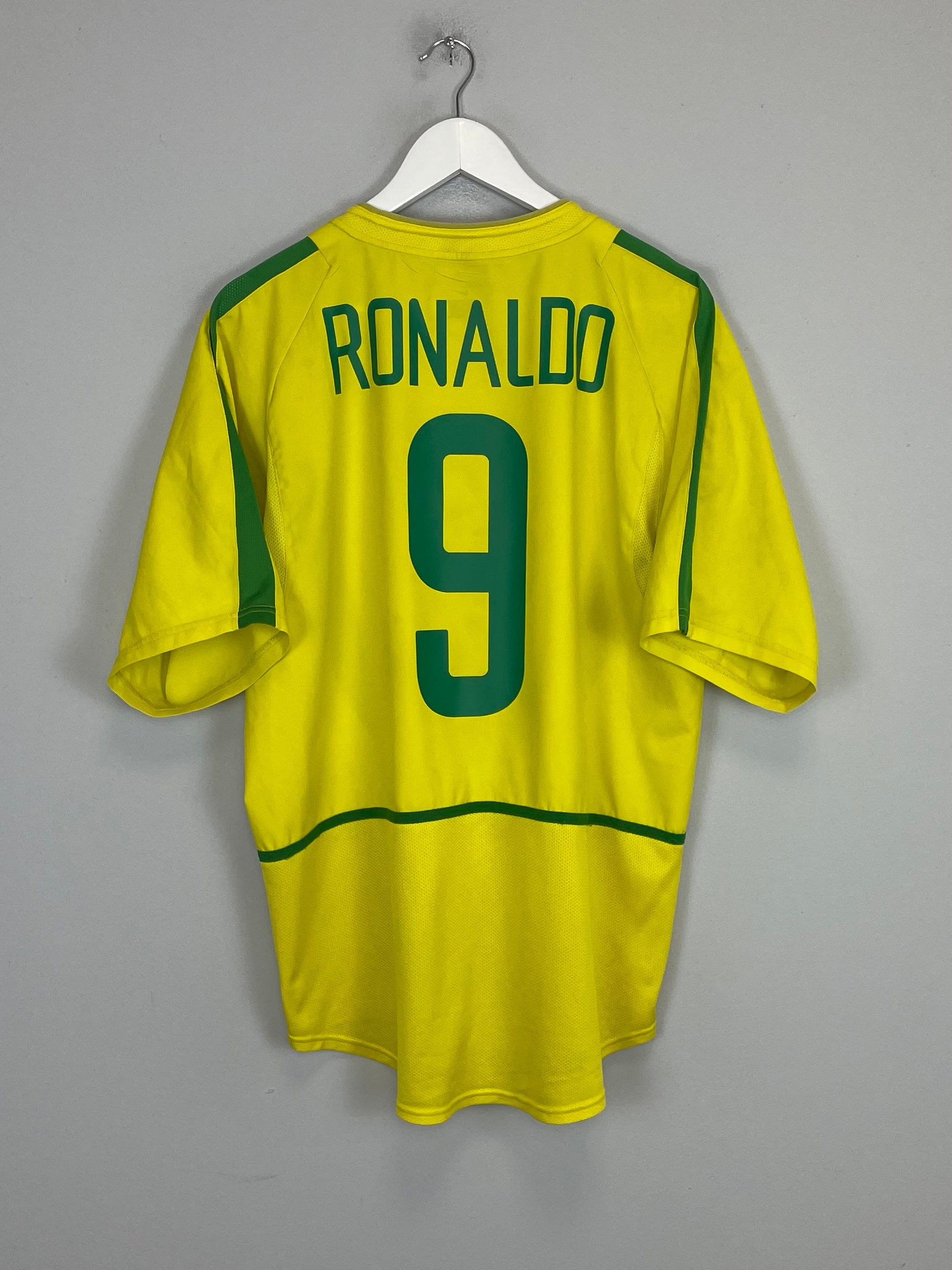 2002/04 BRAZIL RONALDO #9 HOME SHIRT (L) NIKE