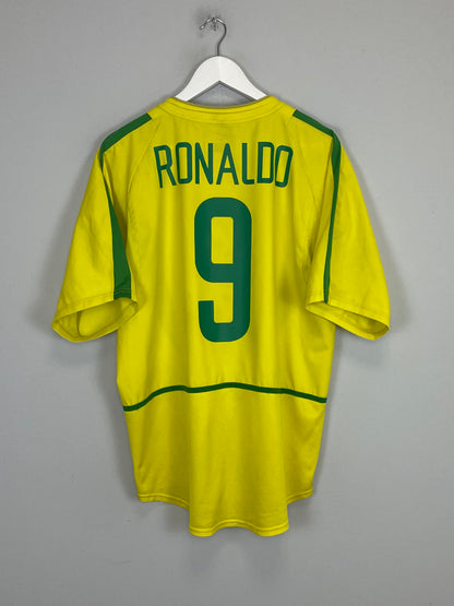 2002/04 BRAZIL RONALDO #9 HOME SHIRT (L) NIKE