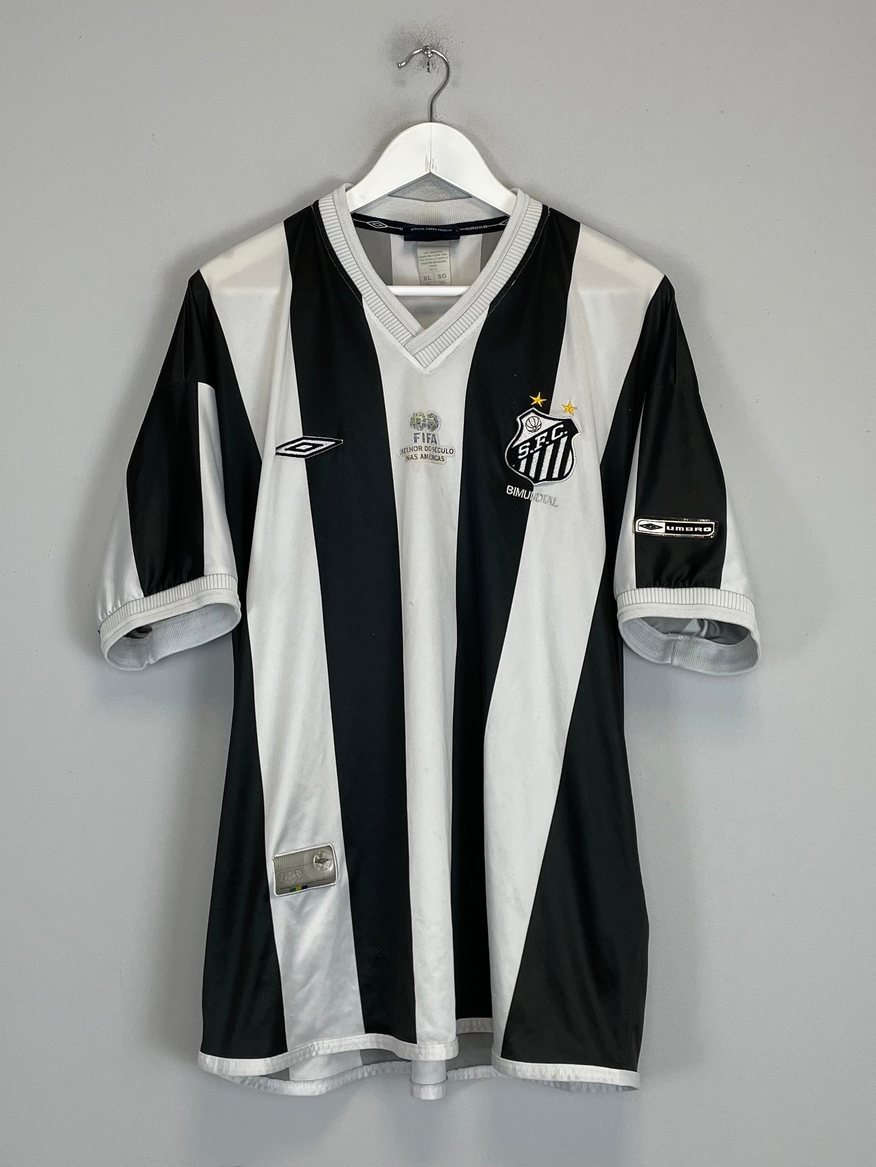 2001 SANTOS #5 AWAY SHIRT (XL) UMBRO