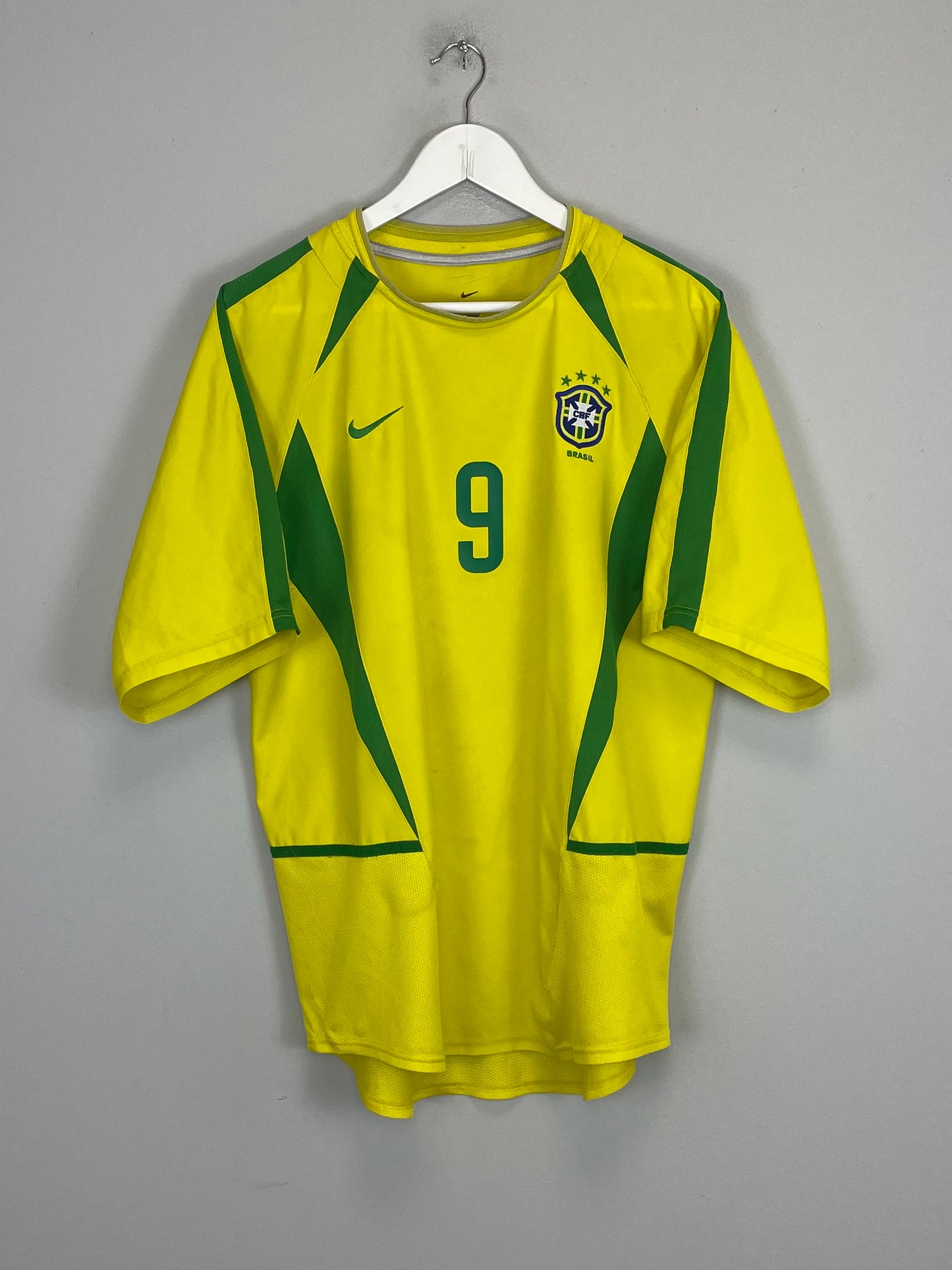 2002/04 BRAZIL RONALDO #9 HOME SHIRT (L) NIKE