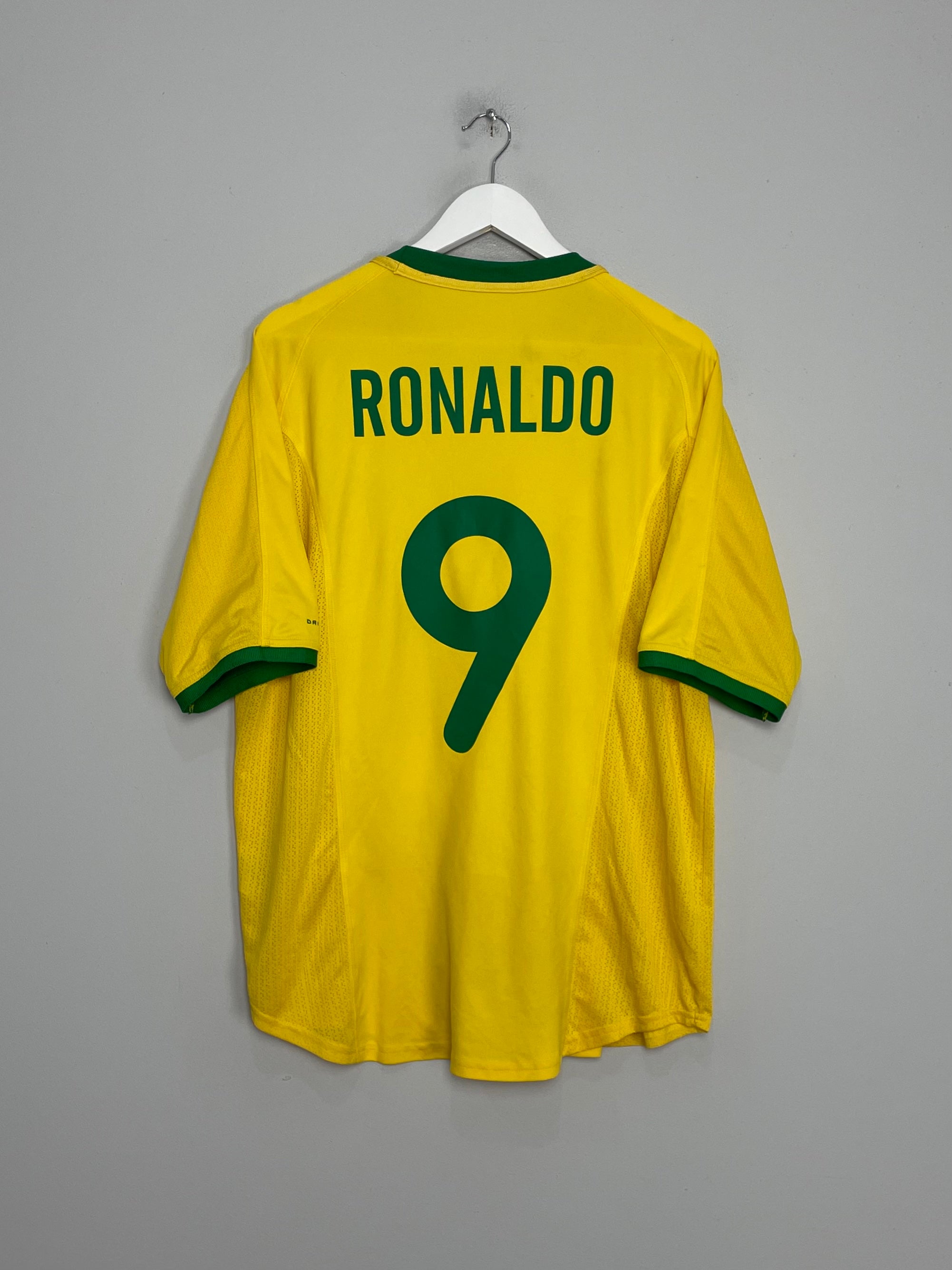 2000/02 BRAZIL RONALDO #9 HOME SHIRT (L) NIKE