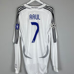 2006/07 REAL MADRID RAUL #7 L/S C/L HOME SHIRT (XXL) ADIDAS