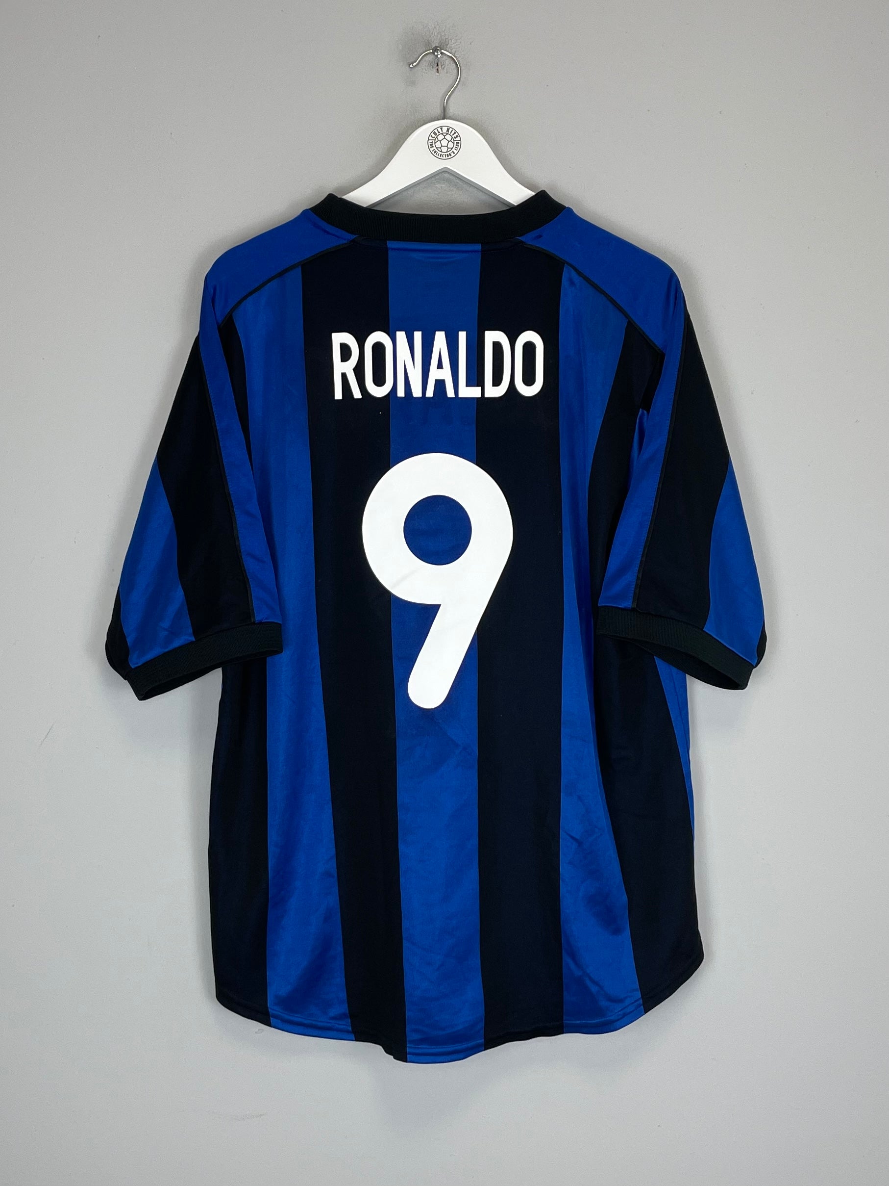 1999/00 INTER MILAN RONALDO #9 HOME SHIRT (L) NIKE