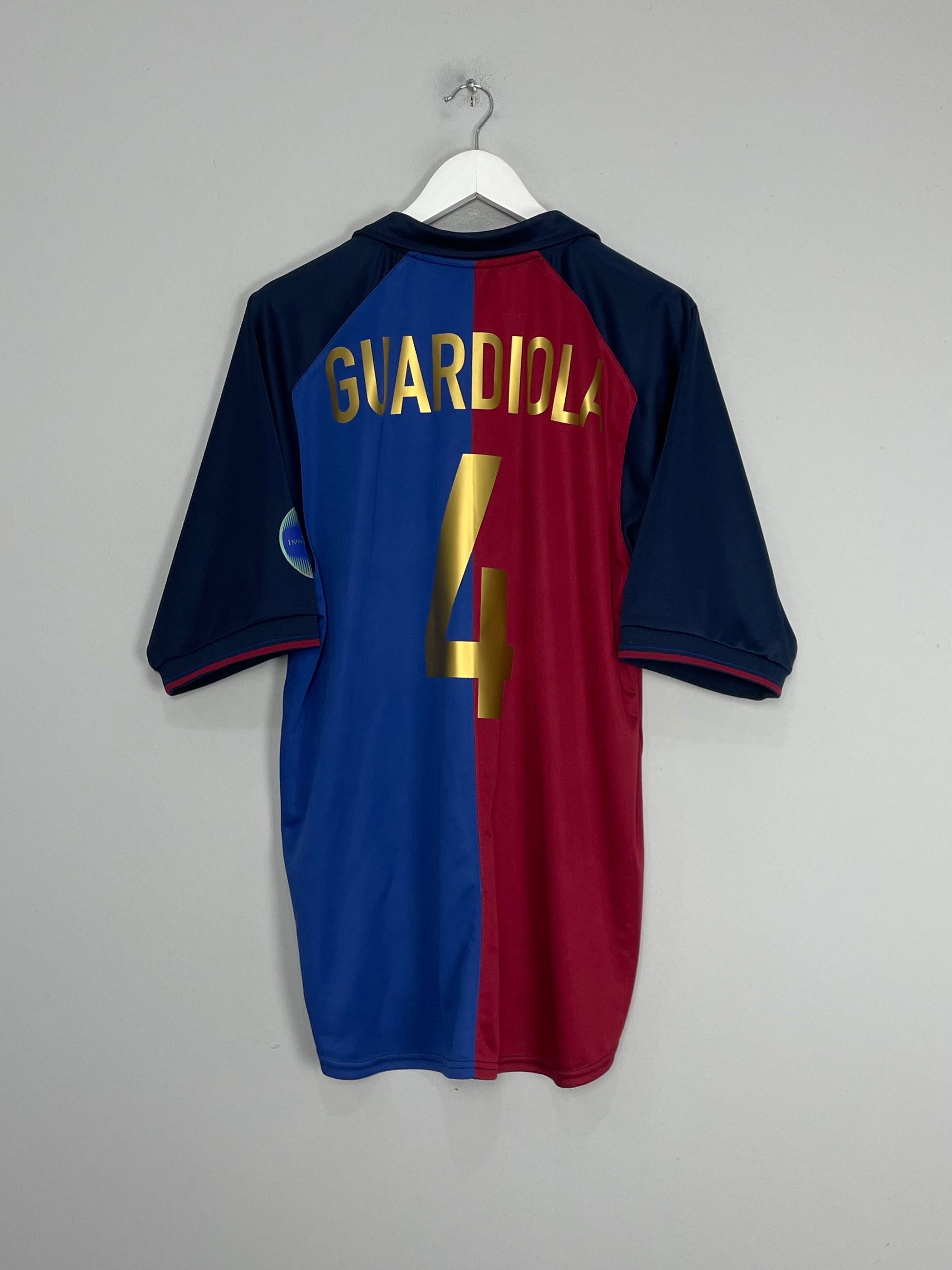 1999/00 BARCELONA GUARDIOLA #4 *CENTENARY* HOME SHIRT (L) NIKE