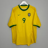 2000/02 BRAZIL RONALDO #9 HOME SHIRT (L) NIKE