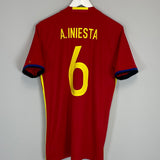 2016/17 SPAIN A.INIESTA #6 HOME SHIRT (M) ADIDAS