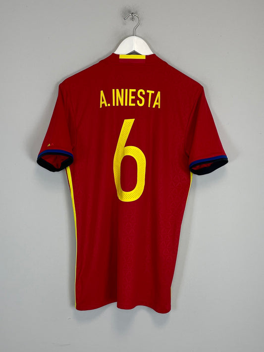 2016/17 SPAIN A.INIESTA #6 HOME SHIRT (M) ADIDAS